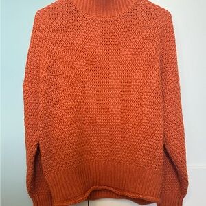 Cozy Orange Knit Oversized Sweater